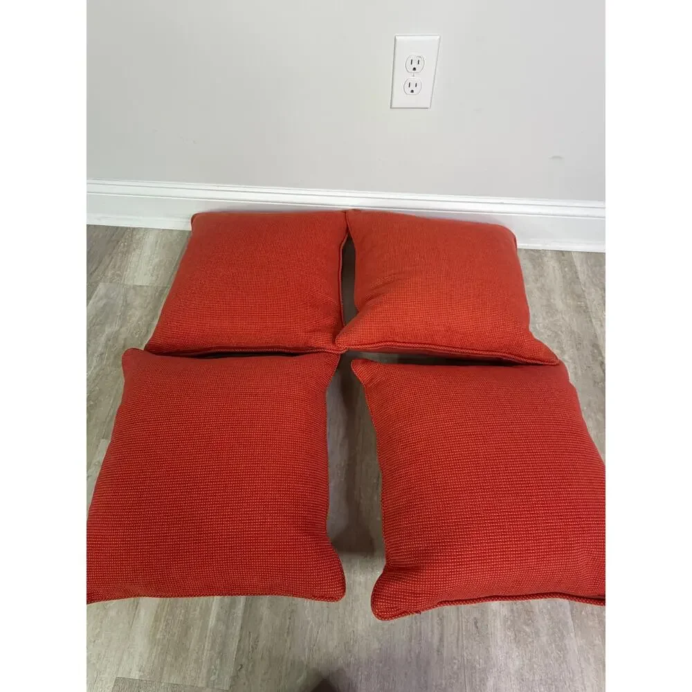 Crate & Barrel Henley Pillows (4) in Tomato